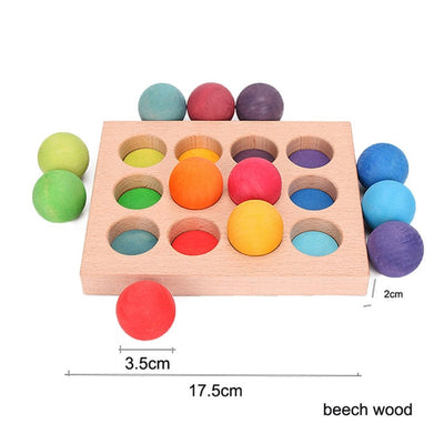 Wooden Rainbow Blocks- Montessori Toys