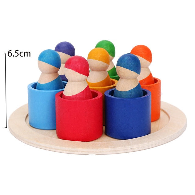 Wooden Rainbow Blocks- Montessori Toys