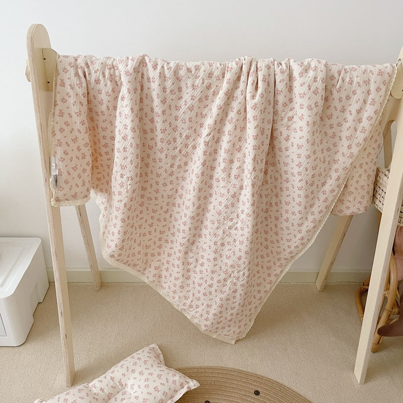 Floral Muslin Cover for Baby Bedding Quilts