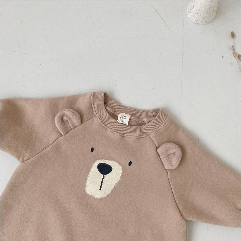 Infant Bear Fleece Padded Rompers