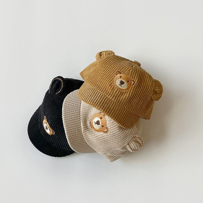 Corduroy Toddler Bear Ear Hat