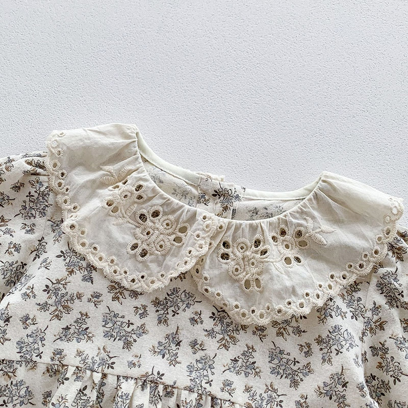 Autumn Printing Flowers Bodysuit