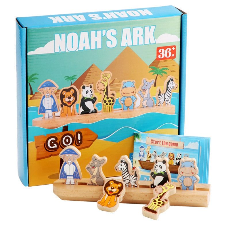 Wooden Noah's Ark Sorting Blocks Game