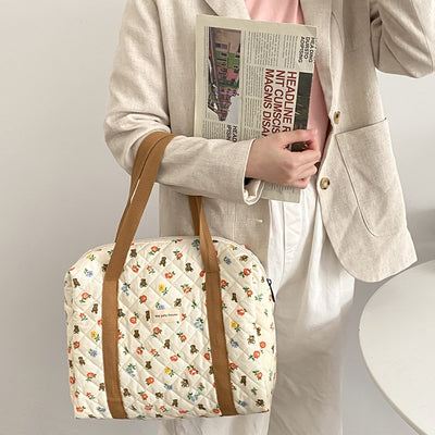 Printed Bear Flower Bag