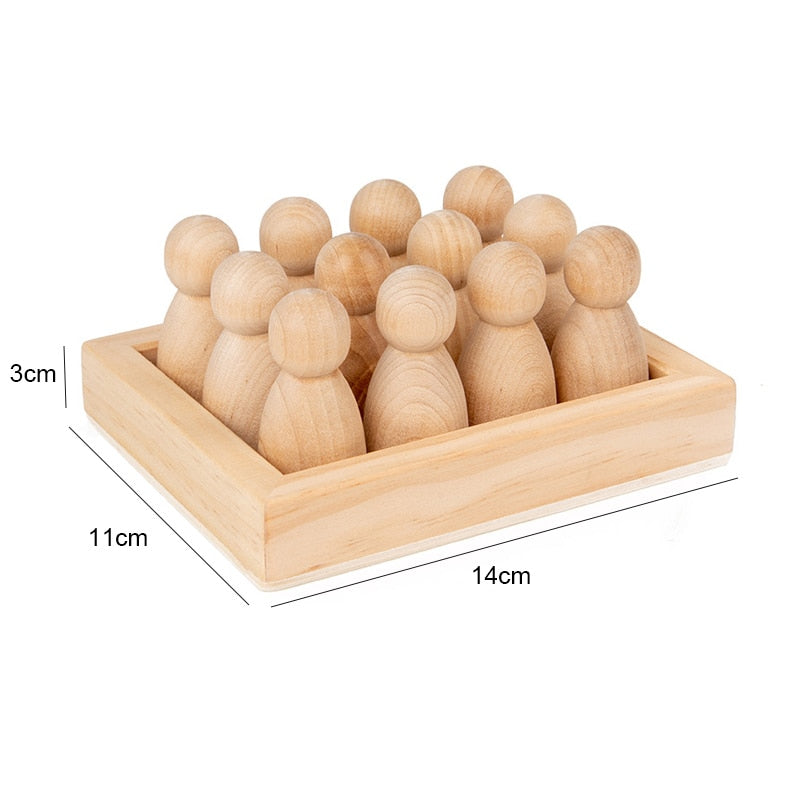 Wooden Rainbow Blocks- Montessori Toys