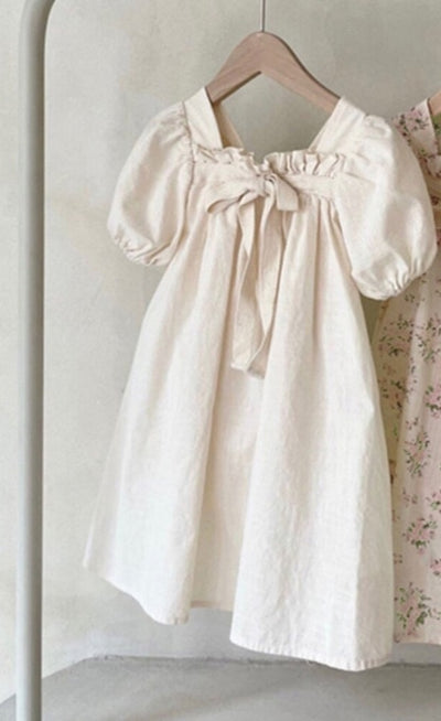 Bubble Sleeve Bow's Dress