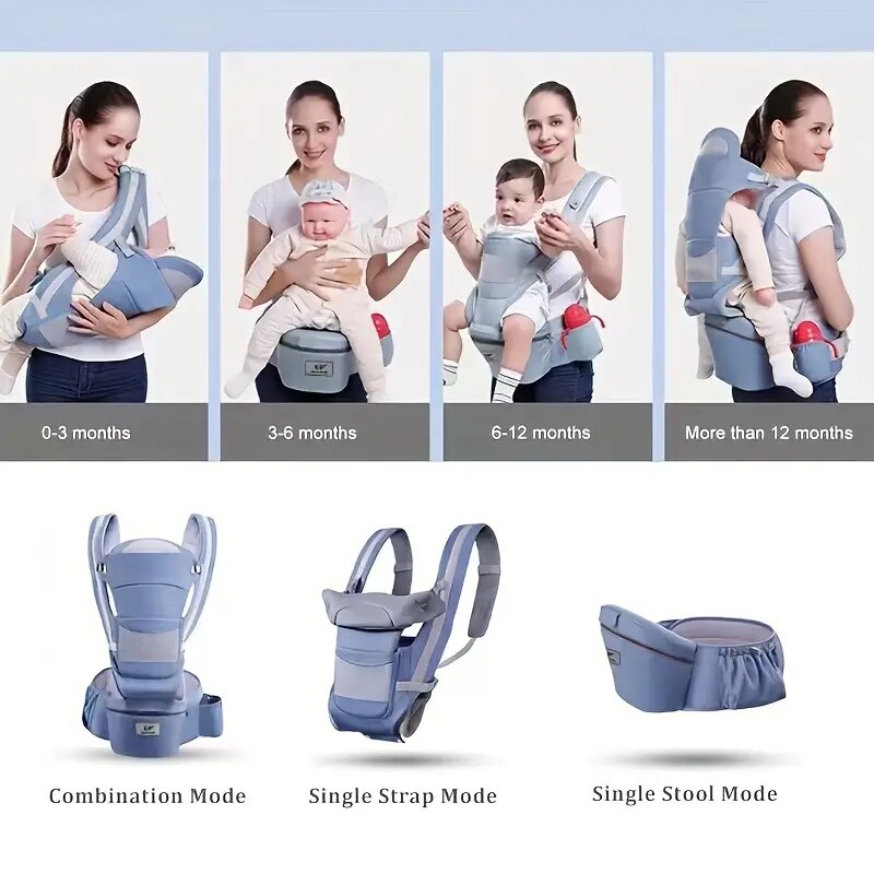 Baby Carrier Waist Stool With Storage Bag + Kangaroo Shoulder Swaddle