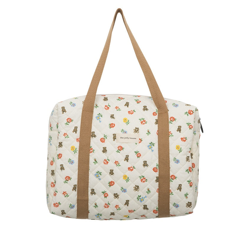 Printed Bear Flower Bag