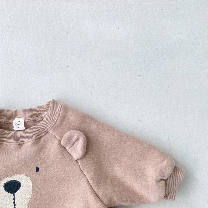 Infant Bear Fleece Padded Rompers