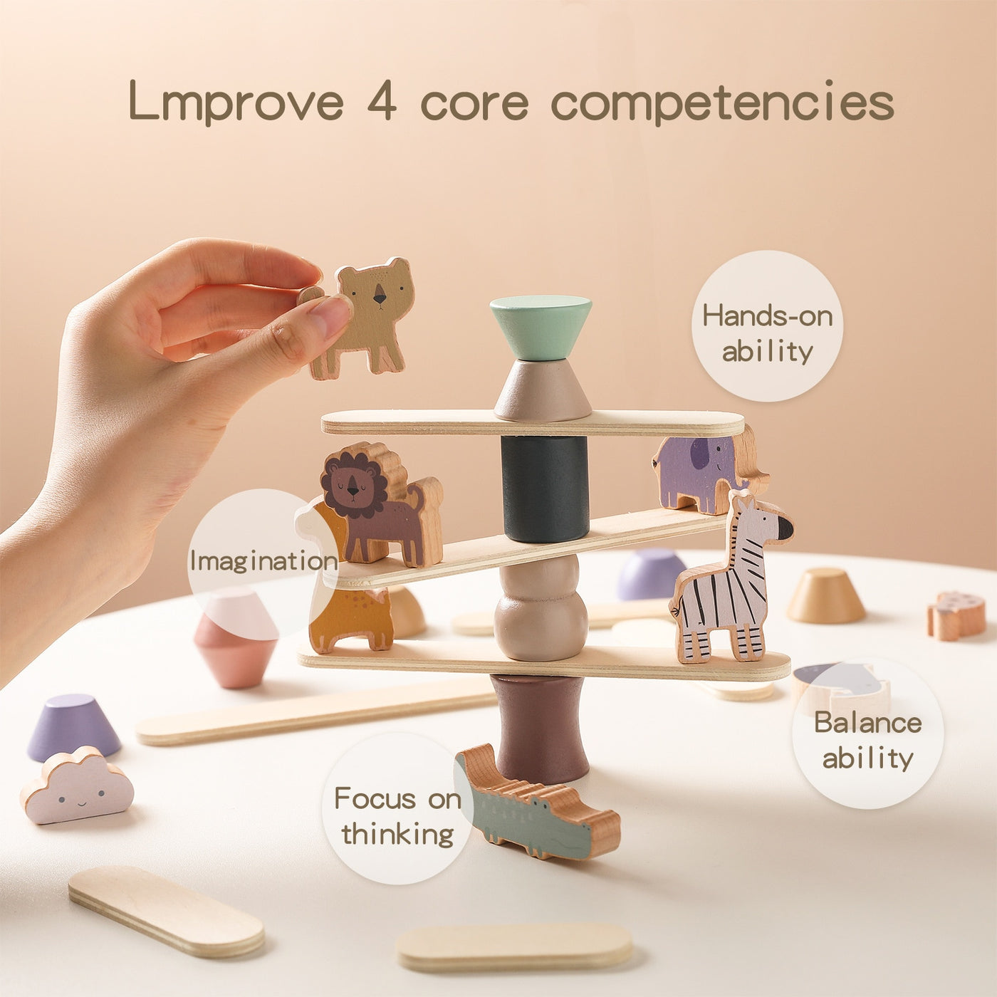 Montessori Wooden Balance Blocks