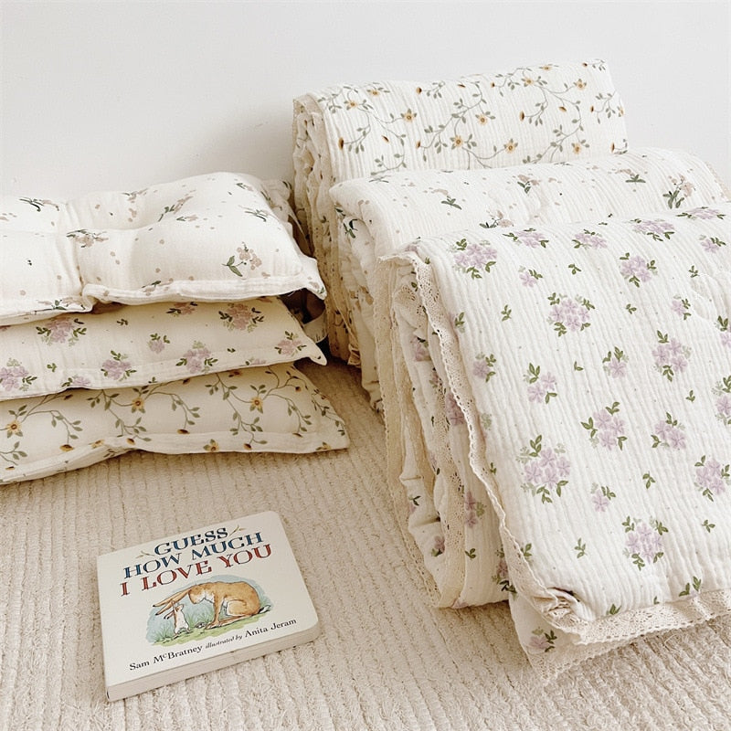 Floral Muslin Cover for Baby Bedding Quilts