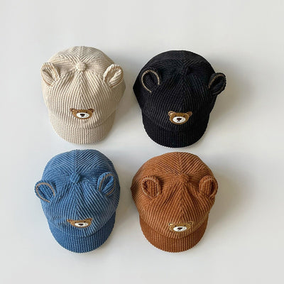 Corduroy Toddler Bear Ear Hat