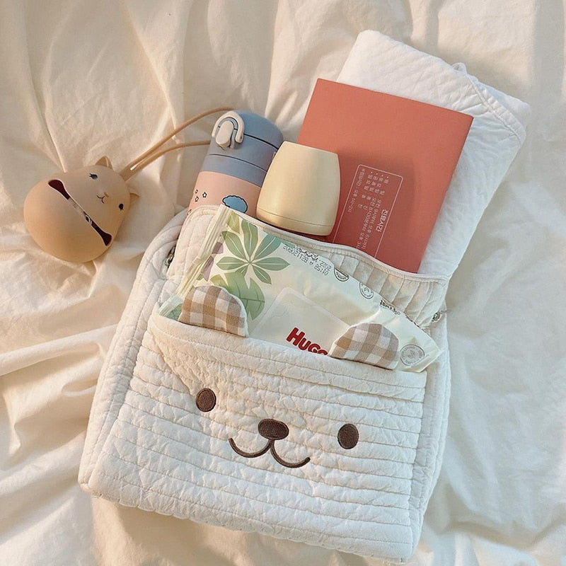 Embroidered Bear Storage Bag