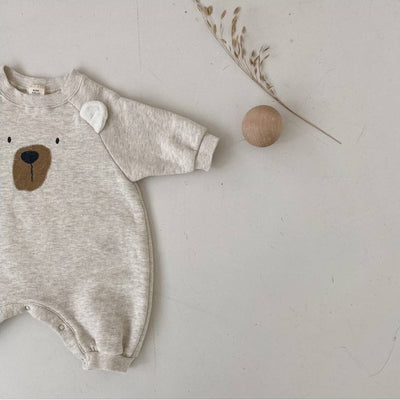 Infant Bear Fleece Padded Rompers