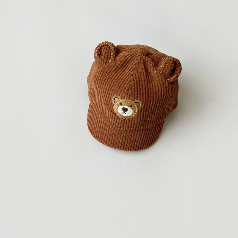 Corduroy Toddler Bear Ear Hat