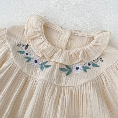 Ruffle Collar Embroidery Bodysuit