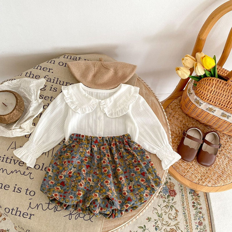 White Shirt And Floral Bloomer